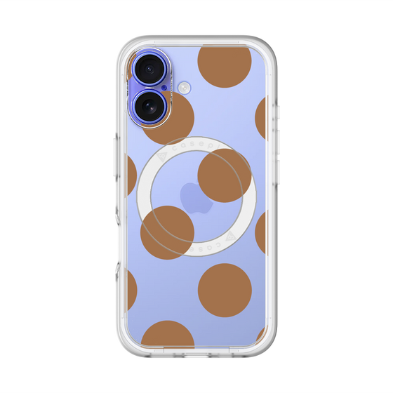 スリムプロテクションプレミアムケース with MagSafe［ シンプルドット - Brown ］
