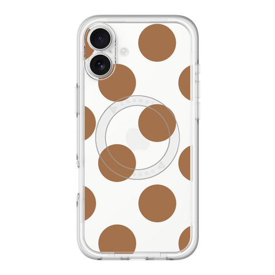スリムプロテクションプレミアムケース with MagSafe［ シンプルドット - Brown ］