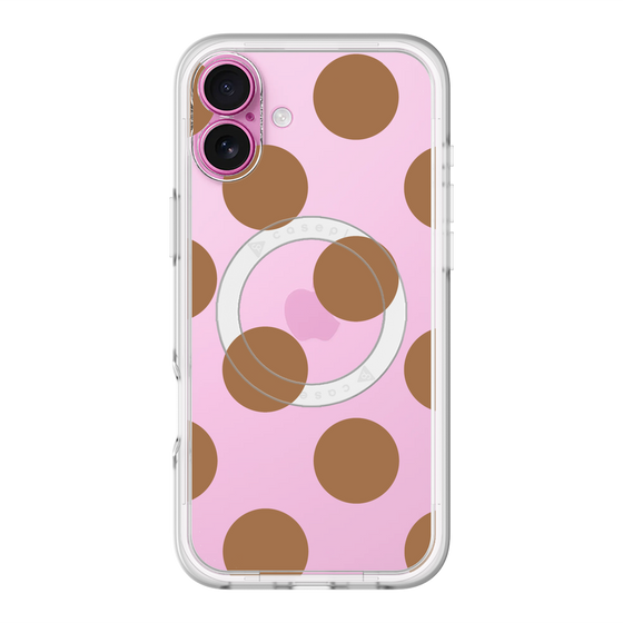 スリムプロテクションプレミアムケース with MagSafe［ シンプルドット - Brown ］