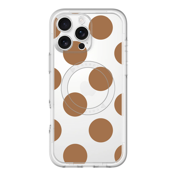スリムプロテクションプレミアムケース with MagSafe［ シンプルドット - Brown ］
