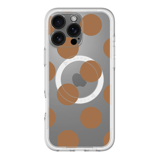 スリムプロテクションプレミアムケース with MagSafe［ シンプルドット - Brown ］