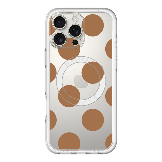 スリムプロテクションプレミアムケース with MagSafe［ シンプルドット - Brown ］
