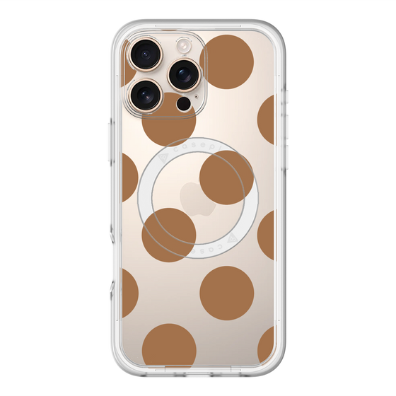 スリムプロテクションプレミアムケース with MagSafe［ シンプルドット - Brown ］