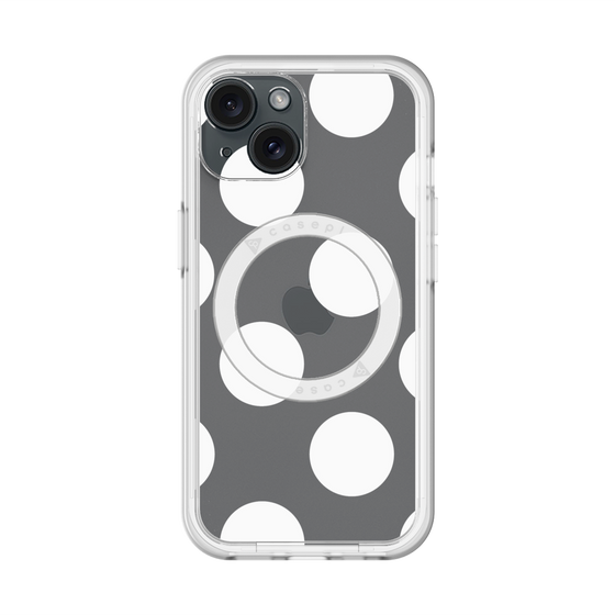 スリムプロテクションプレミアムケース with MagSafe［ シンプルドット - White ］