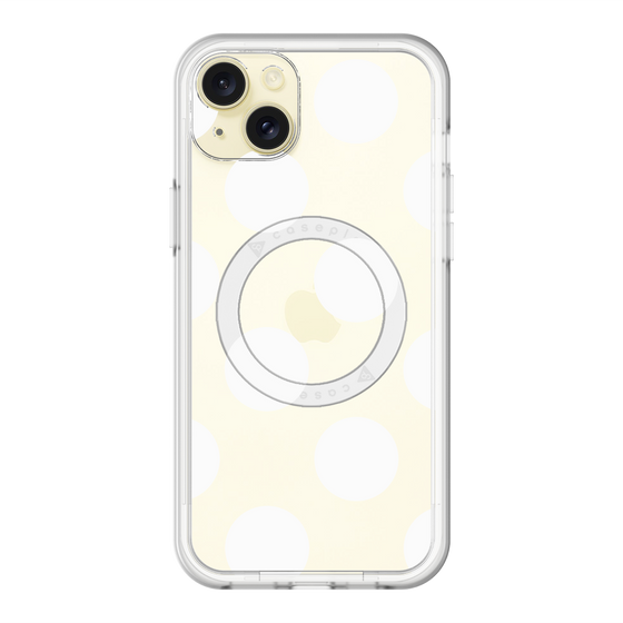 スリムプロテクションプレミアムケース with MagSafe［ シンプルドット - White ］