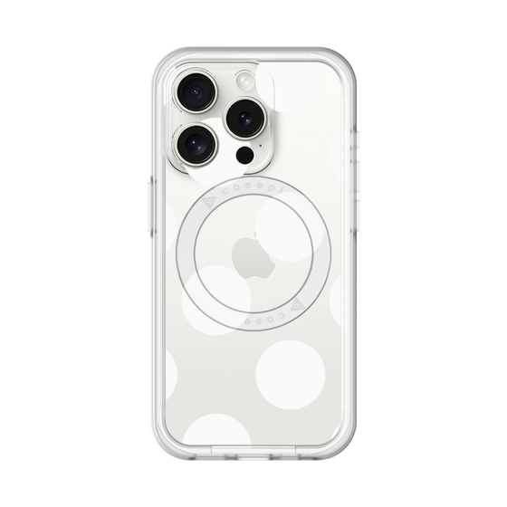 スリムプロテクションプレミアムケース with MagSafe［ シンプルドット - White ］