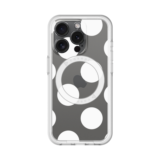 スリムプロテクションプレミアムケース with MagSafe［ シンプルドット - White ］