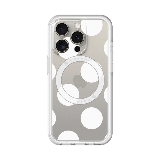 スリムプロテクションプレミアムケース with MagSafe［ シンプルドット - White ］