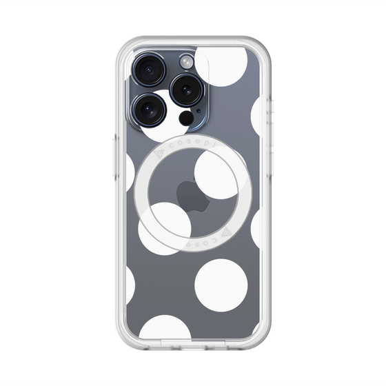 スリムプロテクションプレミアムケース with MagSafe［ シンプルドット - White ］