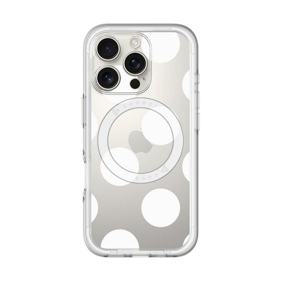スリムプロテクションプレミアムケース with MagSafe［ シンプルドット - White ］