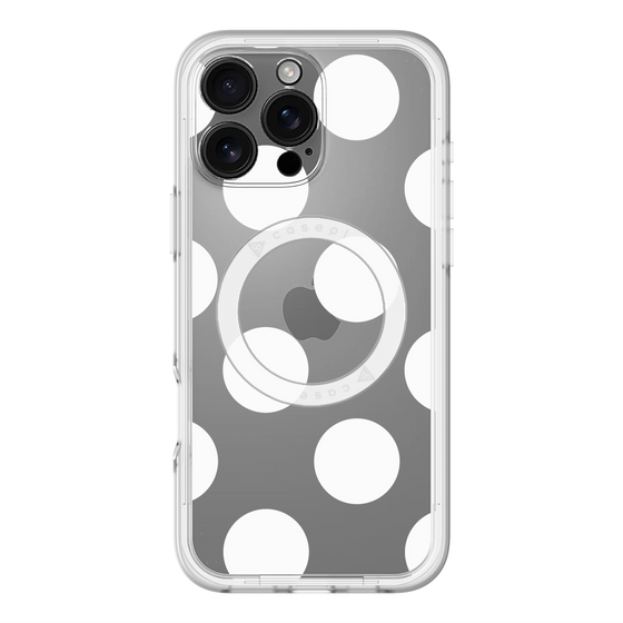 スリムプロテクションプレミアムケース with MagSafe［ シンプルドット - White ］