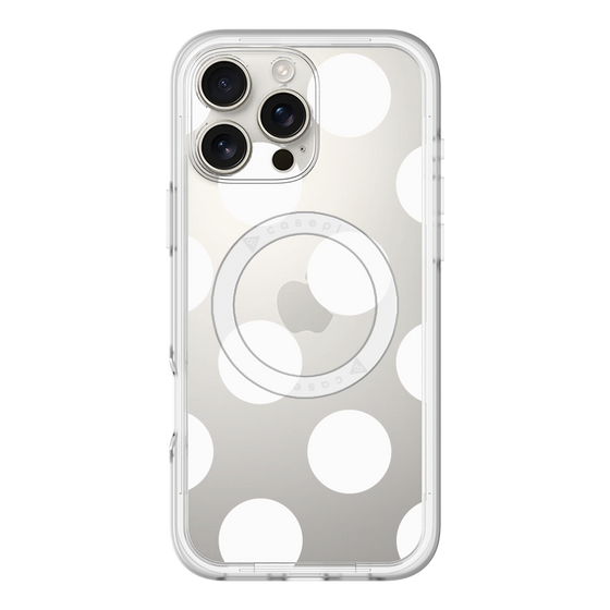 スリムプロテクションプレミアムケース with MagSafe［ シンプルドット - White ］