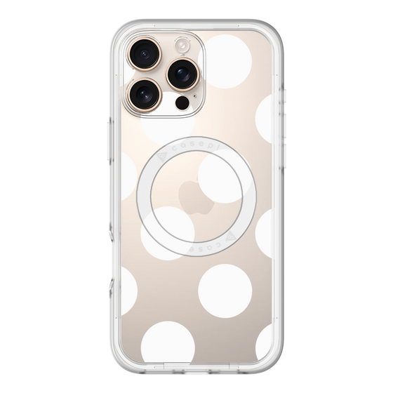 スリムプロテクションプレミアムケース with MagSafe［ シンプルドット - White ］