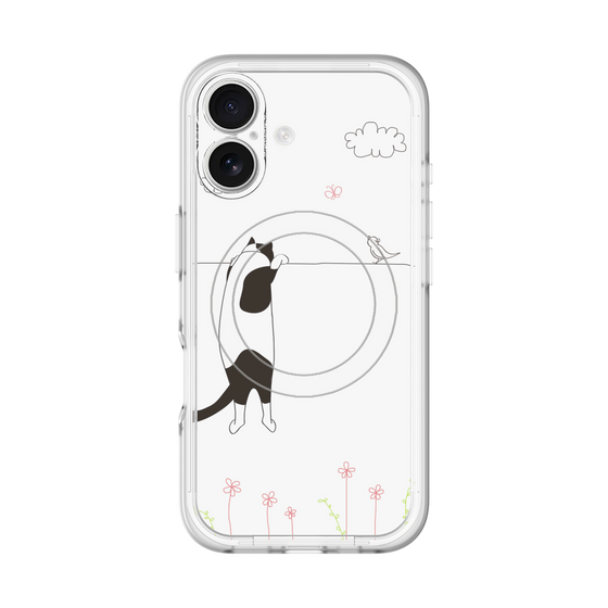 スリムプロテクションプレミアムケース with MagSafe［ 夢中に覗く三毛ねこ ］