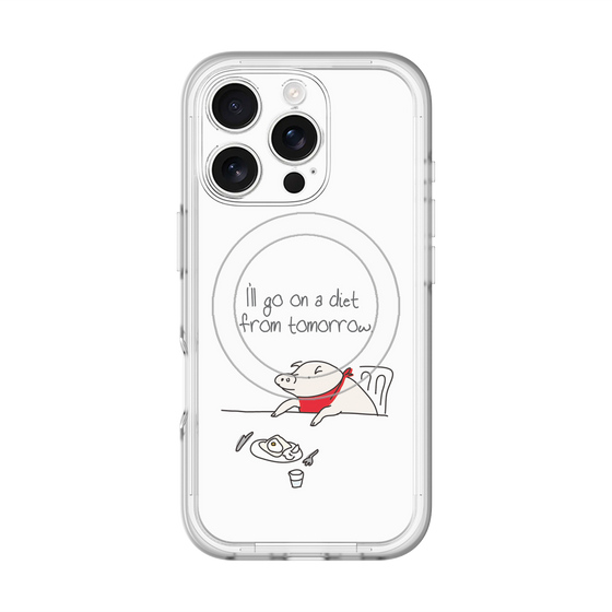 スリムプロテクションプレミアムケース with MagSafe［ ブタ子の挑戦 ］