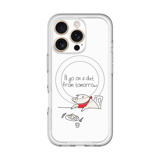 スリムプロテクションプレミアムケース with MagSafe［ ブタ子の挑戦 ］