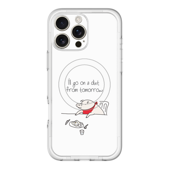 スリムプロテクションプレミアムケース with MagSafe［ ブタ子の挑戦 ］