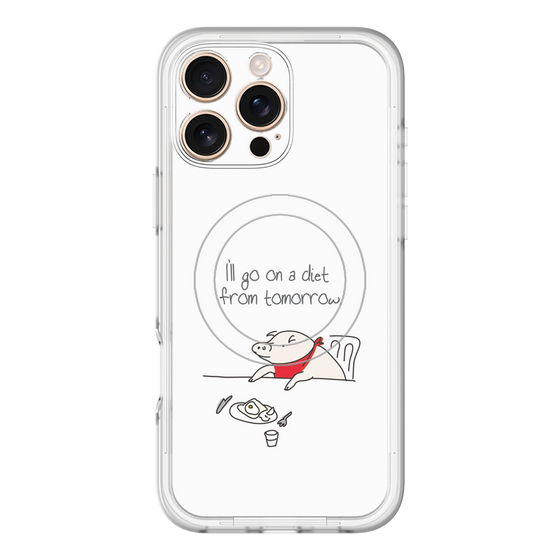 スリムプロテクションプレミアムケース with MagSafe［ ブタ子の挑戦 ］