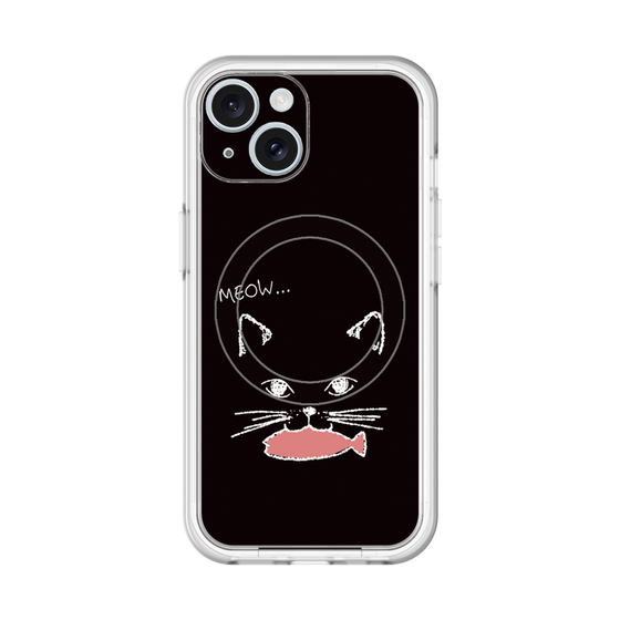 スリムプロテクションプレミアムケース with MagSafe［ 食いしん坊なねこ - Black ］