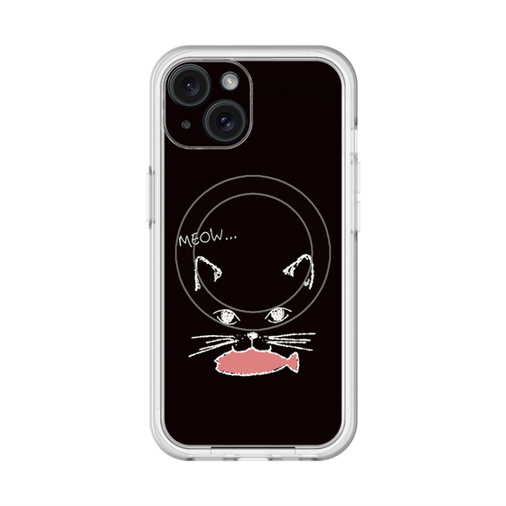 スリムプロテクションプレミアムケース with MagSafe［ 食いしん坊なねこ - Black ］