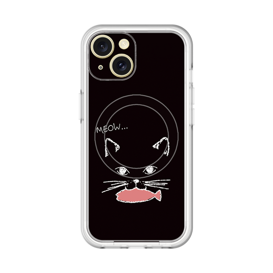 スリムプロテクションプレミアムケース with MagSafe［ 食いしん坊なねこ - Black ］