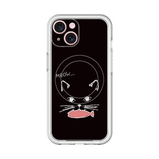 スリムプロテクションプレミアムケース with MagSafe［ 食いしん坊なねこ - Black ］