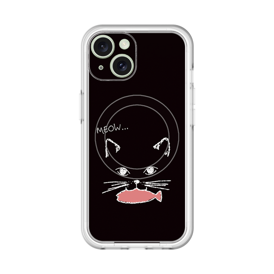 スリムプロテクションプレミアムケース with MagSafe［ 食いしん坊なねこ - Black ］