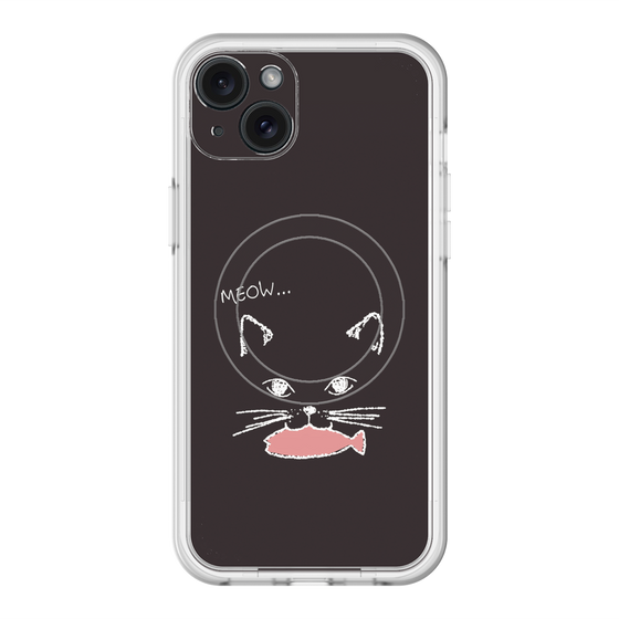 スリムプロテクションプレミアムケース with MagSafe［ 食いしん坊なねこ - Black ］