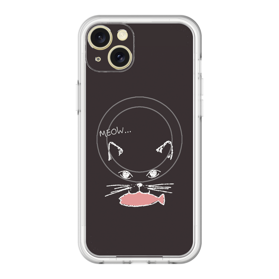 スリムプロテクションプレミアムケース with MagSafe［ 食いしん坊なねこ - Black ］
