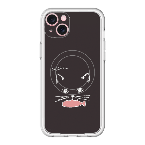 スリムプロテクションプレミアムケース with MagSafe［ 食いしん坊なねこ - Black ］