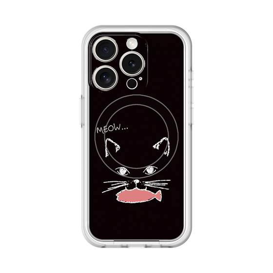 スリムプロテクションプレミアムケース with MagSafe［ 食いしん坊なねこ - Black ］