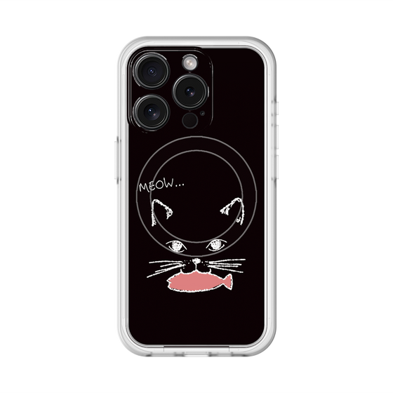 スリムプロテクションプレミアムケース with MagSafe［ 食いしん坊なねこ - Black ］