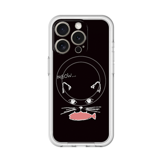 スリムプロテクションプレミアムケース with MagSafe［ 食いしん坊なねこ - Black ］