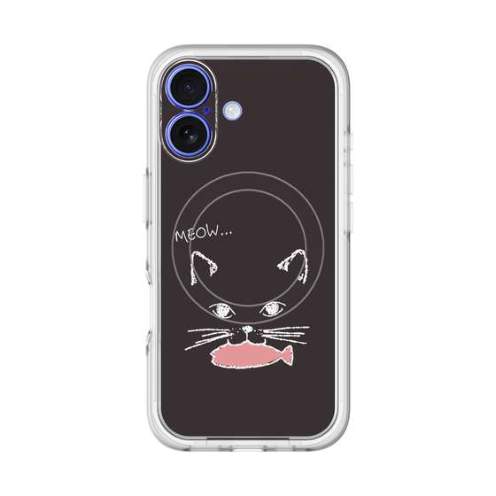 スリムプロテクションプレミアムケース with MagSafe［ 食いしん坊なねこ - Black ］