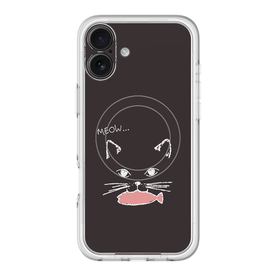 スリムプロテクションプレミアムケース with MagSafe［ 食いしん坊なねこ - Black ］