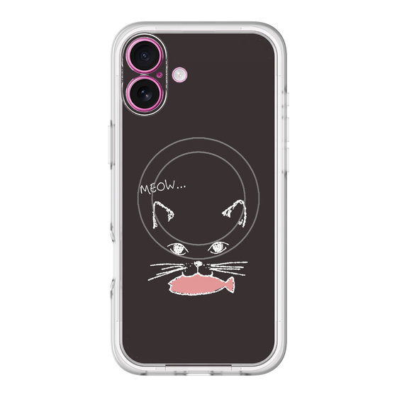 スリムプロテクションプレミアムケース with MagSafe［ 食いしん坊なねこ - Black ］