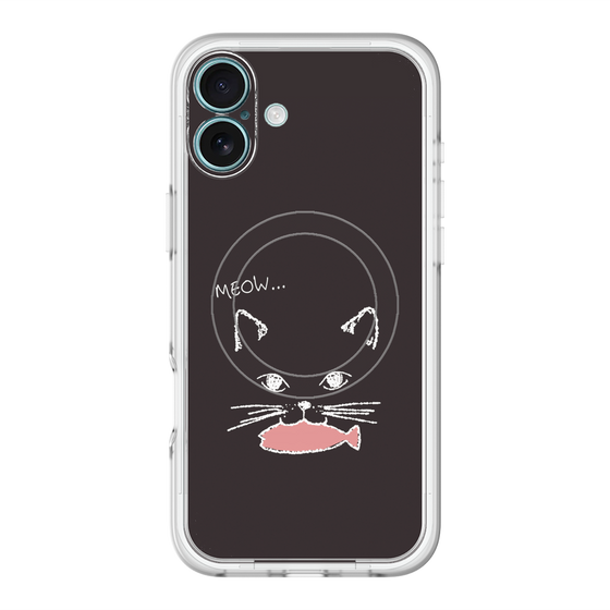 スリムプロテクションプレミアムケース with MagSafe［ 食いしん坊なねこ - Black ］