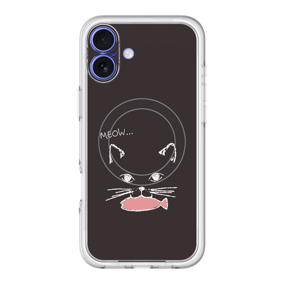 スリムプロテクションプレミアムケース with MagSafe［ 食いしん坊なねこ - Black ］