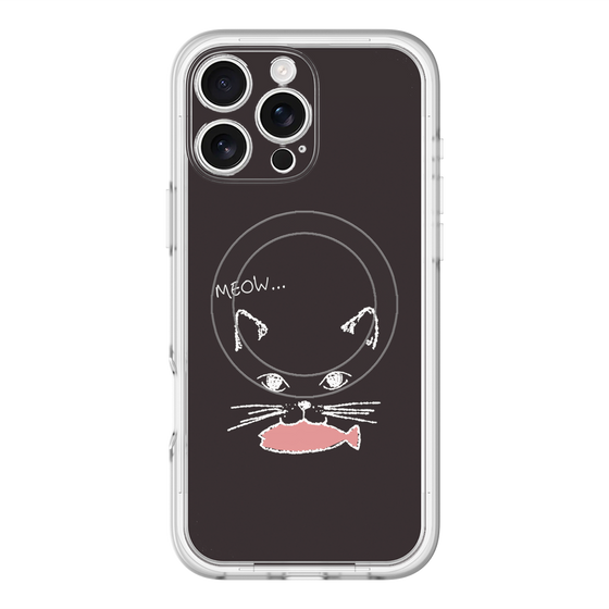 スリムプロテクションプレミアムケース with MagSafe［ 食いしん坊なねこ - Black ］