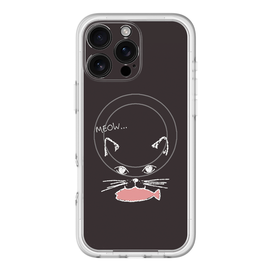 スリムプロテクションプレミアムケース with MagSafe［ 食いしん坊なねこ - Black ］