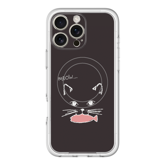 スリムプロテクションプレミアムケース with MagSafe［ 食いしん坊なねこ - Black ］