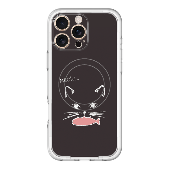 スリムプロテクションプレミアムケース with MagSafe［ 食いしん坊なねこ - Black ］