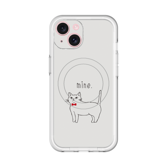 スリムプロテクションプレミアムケース with MagSafe［ 蝶ネクタイねこ - White ］