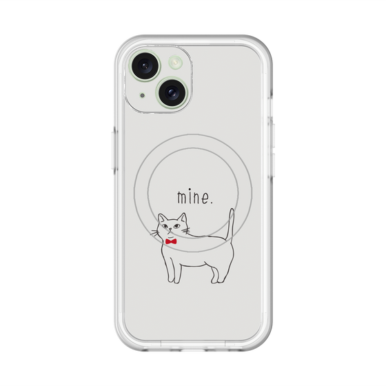 スリムプロテクションプレミアムケース with MagSafe［ 蝶ネクタイねこ - White ］