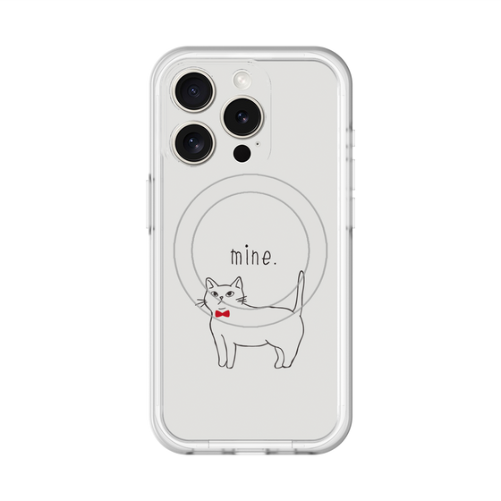 スリムプロテクションプレミアムケース with MagSafe［ 蝶ネクタイねこ - White ］