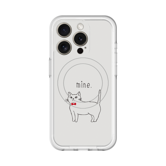 スリムプロテクションプレミアムケース with MagSafe［ 蝶ネクタイねこ - White ］