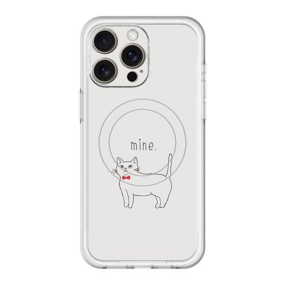 スリムプロテクションプレミアムケース with MagSafe［ 蝶ネクタイねこ - White ］
