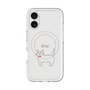スリムプロテクションプレミアムケース with MagSafe［ 蝶ネクタイねこ - White ］