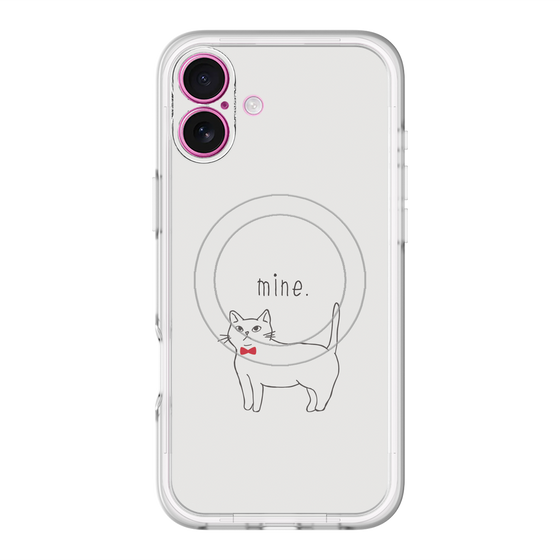 スリムプロテクションプレミアムケース with MagSafe［ 蝶ネクタイねこ - White ］