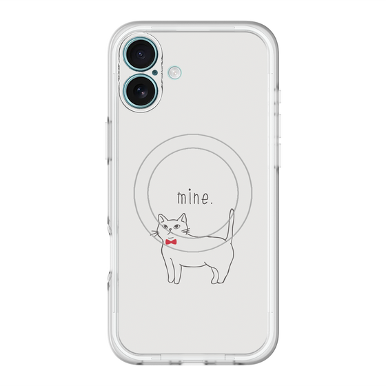 スリムプロテクションプレミアムケース with MagSafe［ 蝶ネクタイねこ - White ］